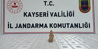 Kayseri'de tarihi eser niteliğinde heykel ele geçirildi