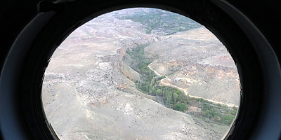 Kayseri'de tarihi ve doğal alanlar  havadan denetlendi