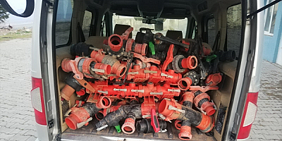 Kayseri'de tarlada bulunan malzemeleri çaldığı öne sürülen şüpheli yakalandı