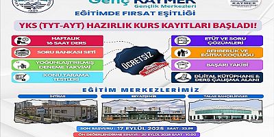 Kayseri'de Ücretsiz YKS Kurs Kayıtları Başladı