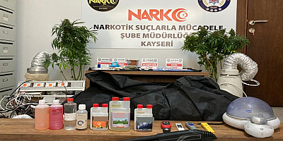  Kayseri'de uyuşturucu imalatı ve ticareti yaptığı iddia edilen zanlı yakalandı