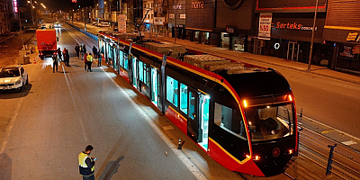Kayseri'de yeni tramvay hattında test sürüşleri devam ediyor