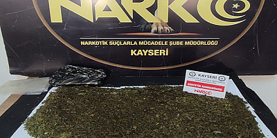 Kayseri'de yolcu otobüsünde 1 kilogram uyuşturucu ele geçirildi
