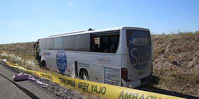 Kayseri'de yoldan çıkan yolcu otobüsündeki 12 kişi yaralandı
