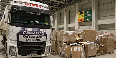 Kayseri'den deprem bölgelerine 600'ün üzerinde yardım tırı gönderildi