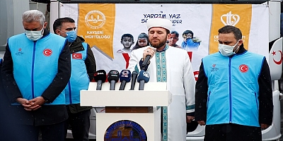 Kayseri'den Suriye'ye 3 tır yardım malzemesi gönderildi