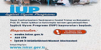  Kayseri İŞKUR'dan İşgücü Uyum Programı (İUP) Başvuru Duyurusu