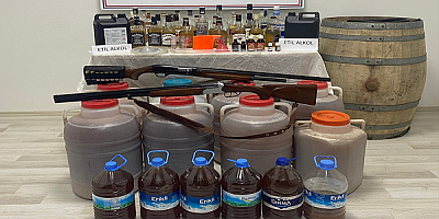 Kayseri'nin Sarıoğlan ilçesinde 426 litre sahte içki ele geçirildi