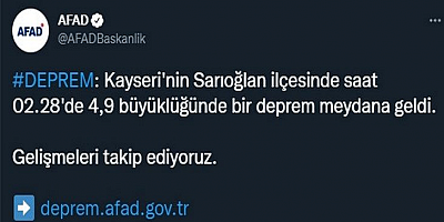 Kayseri Valisi Günaydın deprem dolayısıyla tüm ekiplerimiz sahada