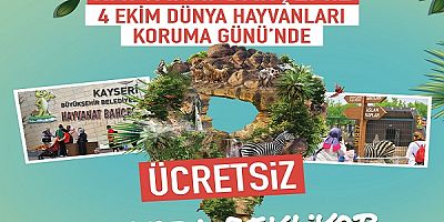 Kayseride hayvanat bahçesi 4 Ekim'de ücretsiz