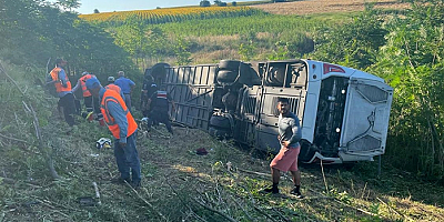 Kırklareli'de yolcu otobüsü devrildi: 6 kişi öldü, 25 kişi yaralandı