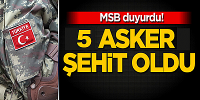Milli Savunma Bakanlığı Duyurdu: 5 Asker Metan Gazı Sonucu Şehit Oldu