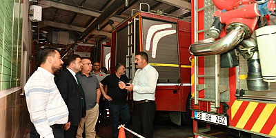 OSB Başkanı Yalçın İtfaiyede incelemelerde bulundu