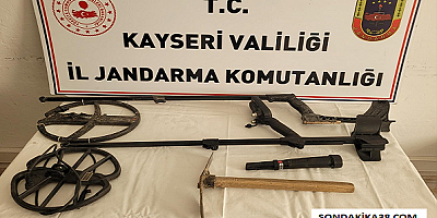 Özvatan'da definecilere suçüstü ! 3 kişi yakalandı