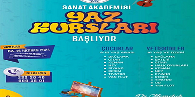 Sanat Akademisi Yaz Kursları İçin Kayıtlar Başlıyor