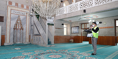 Talas Belediyesi ramazan ayı öncesi camilerde temizlik çalışması başlattı