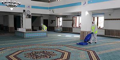Talas'ın camilerinde Ramazan'a özel temizlik