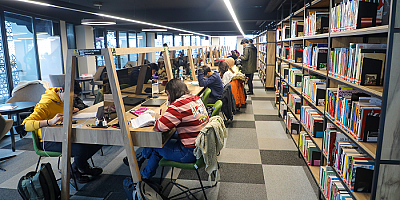 Talas 'ın kütüphanelerine ara tatil'de de yoğun ilgi