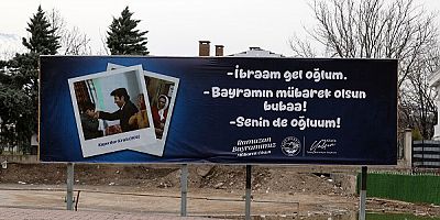 Talas Belediyesinden gülümseten bayram bilboardları