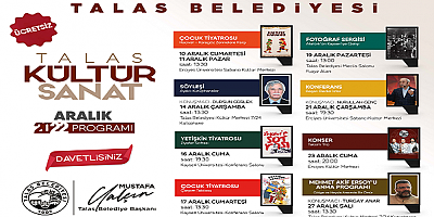 Talas'ta kültür ve sanat dolu aralık ayı