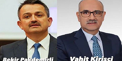 Tarım Orman Bakanı Dr. Bekir Pakdemirli  istifa etti. Yerine  Vahit Kirişçi  geldi