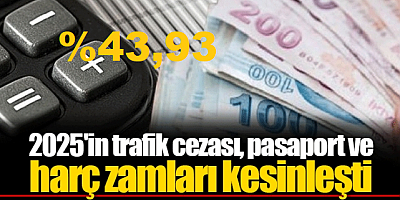 Trafik cezası, pasaport ve harç zamları kesinleşti