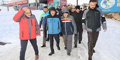 Vali Çiçek ile Büyükkılıç Erciyes'te incelemede bulundu