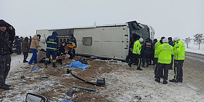 Yozgat'ta yolcu otobüsü devrildi, 1 kişi öldü, 34 kişi yaralandı